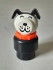 Vintage 1970s Fisher Price Little People LUCKY DOG RED COLLAR Plastic Body