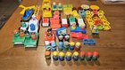 Vtg 60s 70s Fisher Price Little People Figures Huge Lot Of 80 Pieces Bus Plane