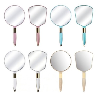 Gift Handheld Mirror Vintaged Look Highly Definition Glass 4 Color Optional
