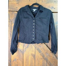 Stonebridge women?s 10  LS Button Front Black  Jacket Studded