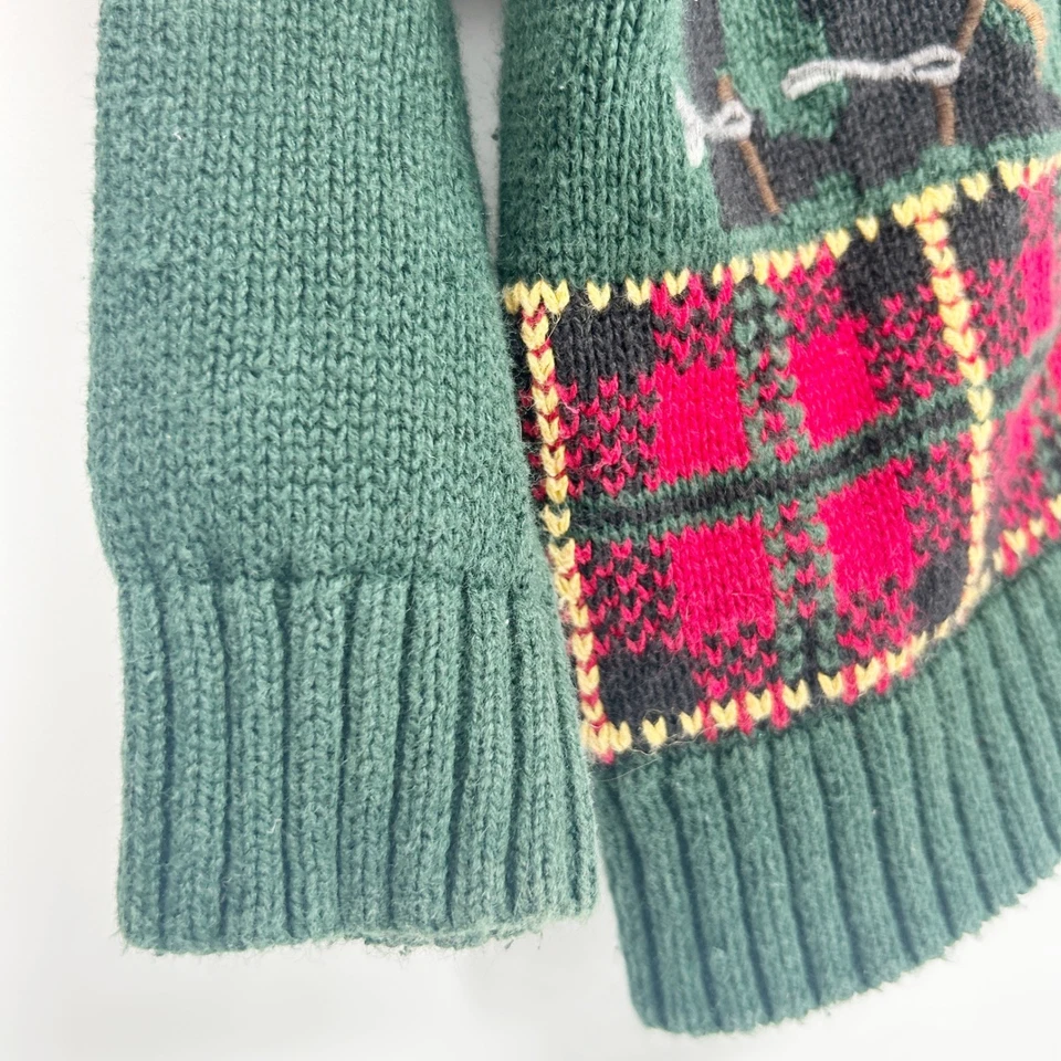 Cárdigan Suéter Tejido Novedad Cuadros Ecuestre Vintage Kitestrings Niños Talla 4 Foto 4 de 4