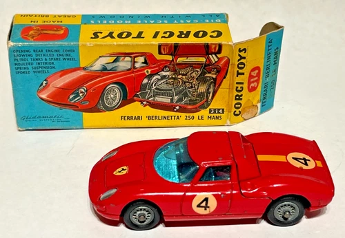 Vintage Corgi Toys Ferrari Berlinetta 250 Le Mans in Box No. 314 1966
