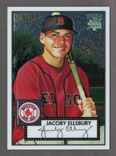 JACOBY ELLSBURY 2007 Topps 52 CHROME #60 #1766/1952 RC Rookie Card Logo Red Sox. rookie card picture