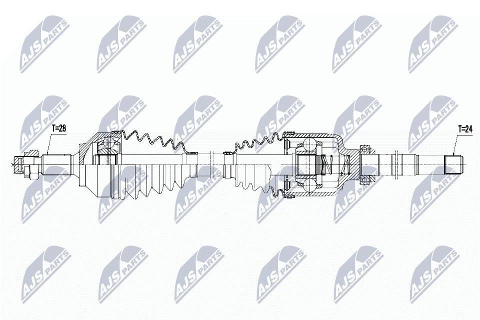 NTY Drive Shaft NPW-PE-029 For Peugeot Front Axle Right 1015 mm