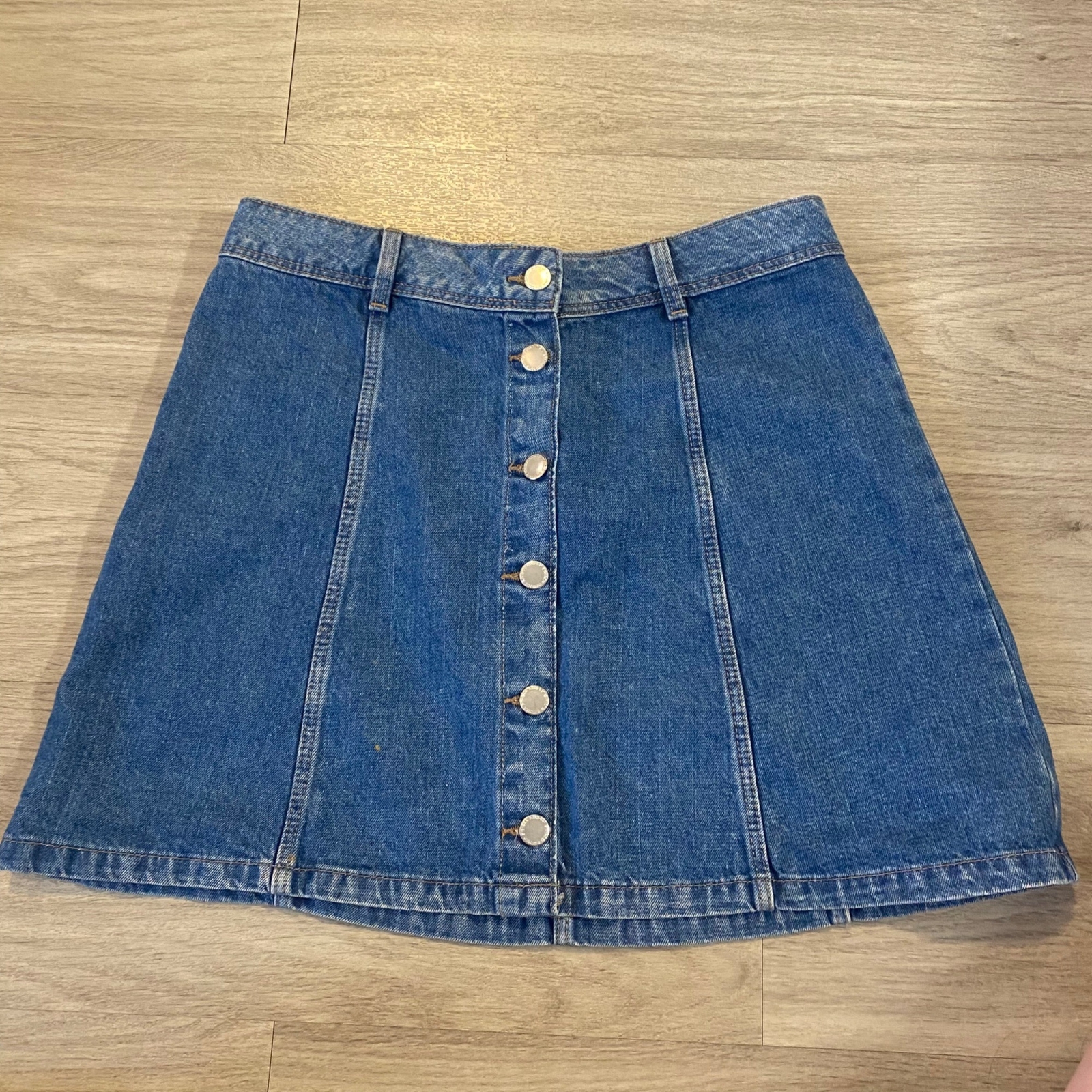 Divided denim button down mini skirt 100% cotton … - image 1