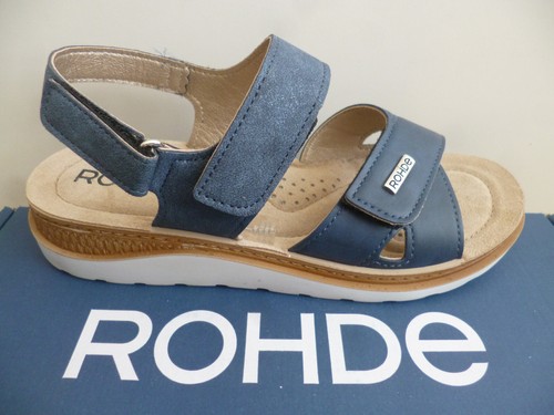 Rohde Femmes Sandalettes Sandales Trekking Chaussures Cuir Bleu 1307 - Picture 3 of 8