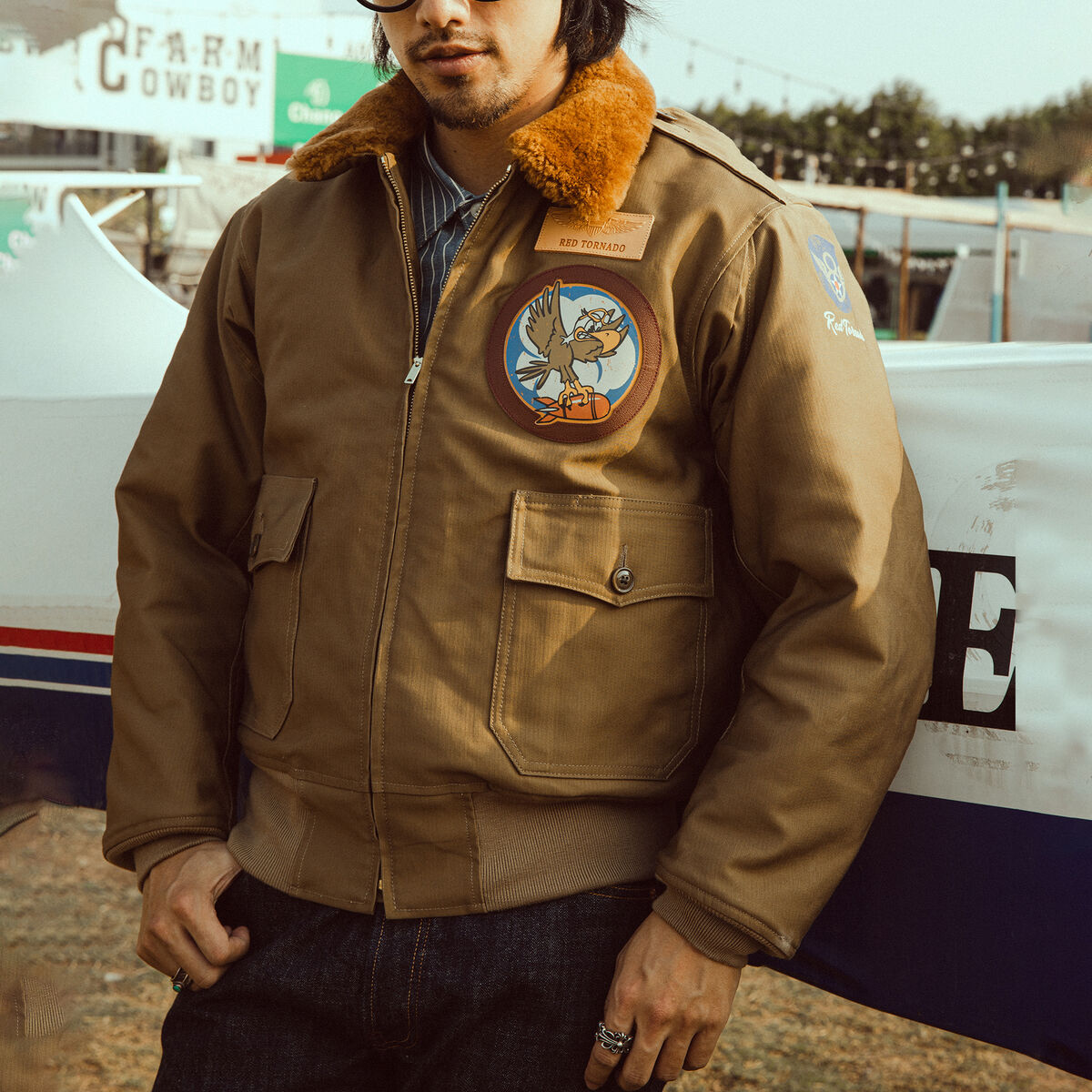 Red Tornado US Air Force B-10 Flight Jacke Vintage Fleece Red Tornado US Air Force B-10 Flight Jacke Vintage Fleece
