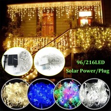 Curtain Icicle Lights Wedding Party LED Fairy String Christmas Indoor Outdoor US