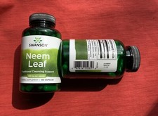 Two bottles of Neem Leaf 100 capsules by Swansons, 500mg Per Capsule