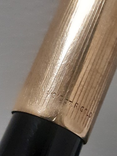 Parker 51 Fountain Pen,Nib 14k Gold, Cap 1/10 12 ct. R.Gold - Foto 12 di 23
