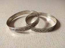 Pair of Silver Berber Bracelets from Morocco with Hallmarks