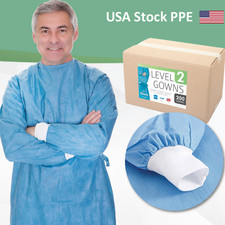 AAMI Level 2 Disposable Isolation Gowns SMS Blue | Case of 200