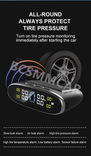 Wireless Solar TPMS Car Tire Pressure Monitoring System W/4Pcs Internal Sensors - Picture 7 of 21
