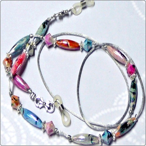 Cordón para gafas de lectura, soporte para cadena para gafas cordón cuentas color elección - Imagen 5 de 11