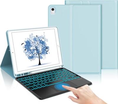 iPad 10.2-Tastaturhülle, Touchpad, abnehmbar, QWERTZ-Layout
