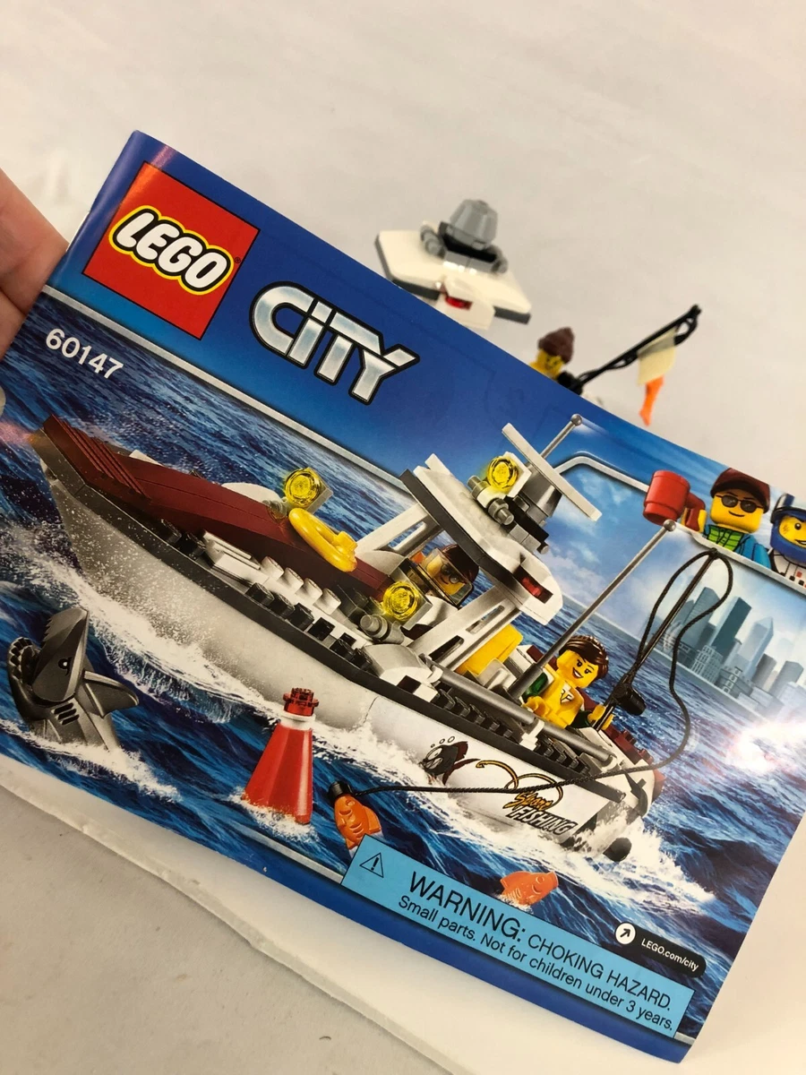 LEGO City 60147 Fishing Speed Boat Sport Shark Deep Sea Ocean as