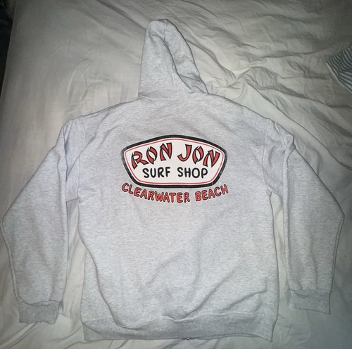 Ron Jon Surf Shop Clearwater Beach, FL Grey Hoodie Full Zip Sweatshirt New - Picture 9 of 11
