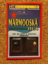 2 HT Marmooska Ice Fishing Jigs NEW on the Card Glow in the Dark MBJ-12