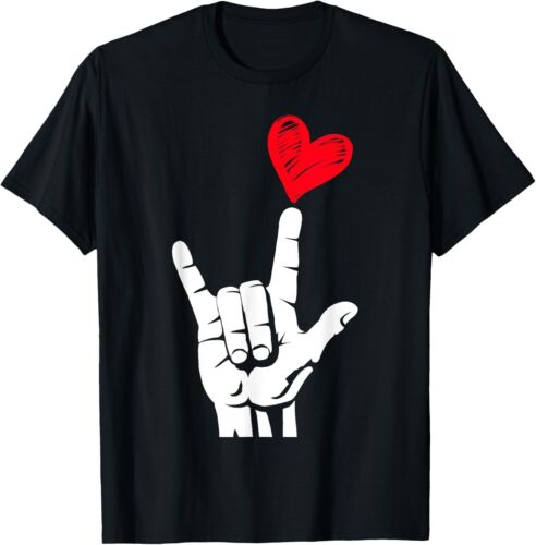 Valentines Day I Love You Hand Sign ASL Heart Women Kids Men T-Shir unisex Shirt
