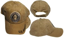 United States U.S. Army Emblem Khaki Tan Cotton Embroidered Cap Hat - Licensed