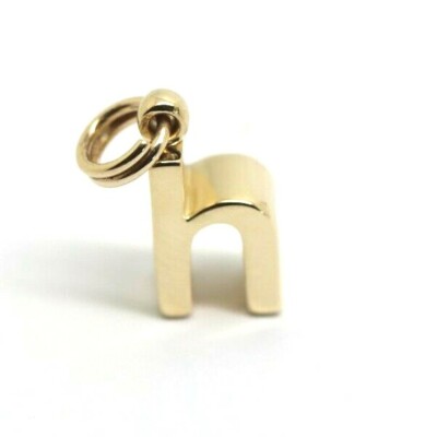 Genuine 9ct 9kt 9ct Yellow Gold Small Initial Pendant Letter h with split ring