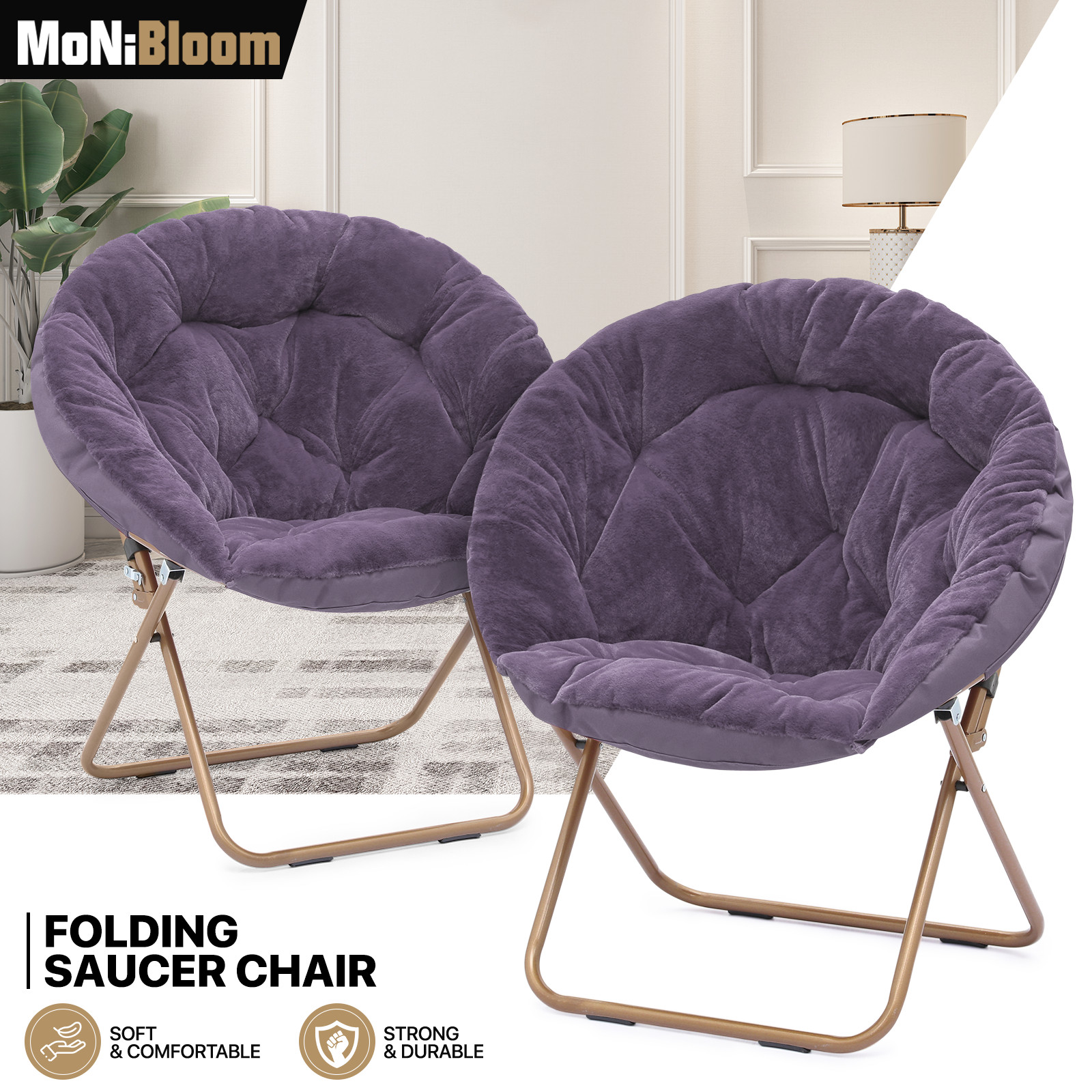 Home Relaxation Faux Fur Cozy Moon Lounge Seat