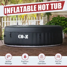 CO-Z 4 Person Inflatable Hot Tub Spa Indoor Outdoor w 120 Air Jet Round & Cover