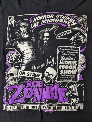 ROB ZOMBIE vintage band tee shirt 墨黒 Vintage Rob Zombie L men's Tennessee River T-shirt HTF Black