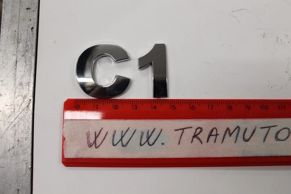 LAMPA SCRITTA CITROEN C1 - CON BIADESIVO - CROMATA - per AUTO -