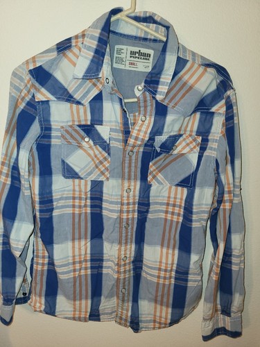 Urban Pipeline Mens Size S Flaw Western Shirt Stain on Back Minor L Sleeve Snaps - Picture 8 of 24