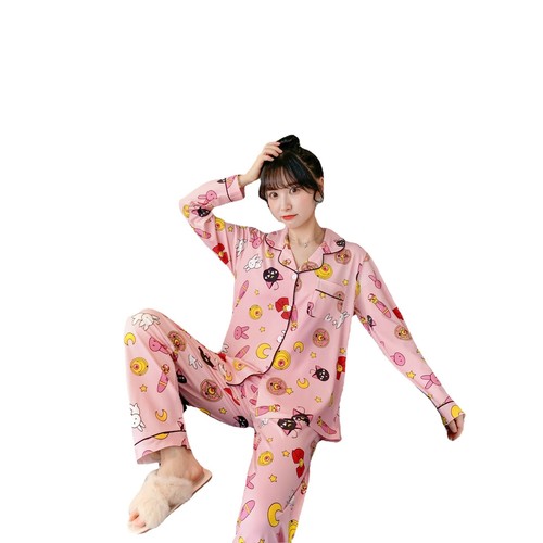 Cute cartoon girl beautiful girl Home clothing set Long sleeved pajamas - Picture 4 of 20