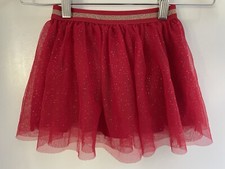 Epic Threads Kid Girls Gold Glitter Tulle Lined Polyester Pull On Skirt Red Sz 5