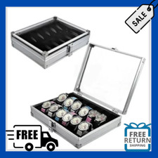 TOP QUALITY Pocket WATCH DISPLAY Case Vintage 6/12 Slots RECTANGLE Watch Holder