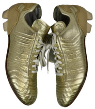 VINTAGE DIRK BIKKEMBERGS GOLD LEATHER FOOTBALL TRAINERS SIZE 45EUR 22 385