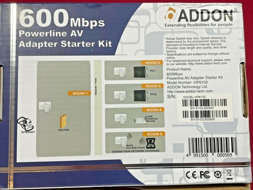 New! Two x Addon 600Mbps Powerline networking AV Adaptor plugs HP6100 - 第 10/10 張圖片