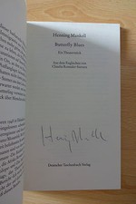 Henning Mankell Autogramm signed Taschenbuch "Butterfly Blues"