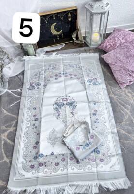 Gebetsteppich mit Tasche,  Reisegebetsteppich, Sejjada Muslim Islam Tesbih,