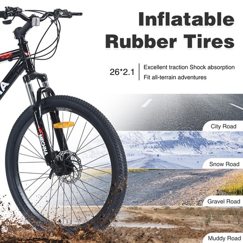 ZUKKA 26 inch Mountain Bike 21-Speed Dual Suspension Aluminum Alloy Frame - Picture 13 of 39