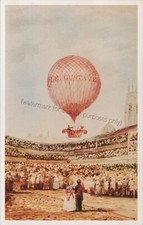 Akron, OH: Le Gustave Hot Air Balloon Mme Thible Rubber City Stamp Club Postcard