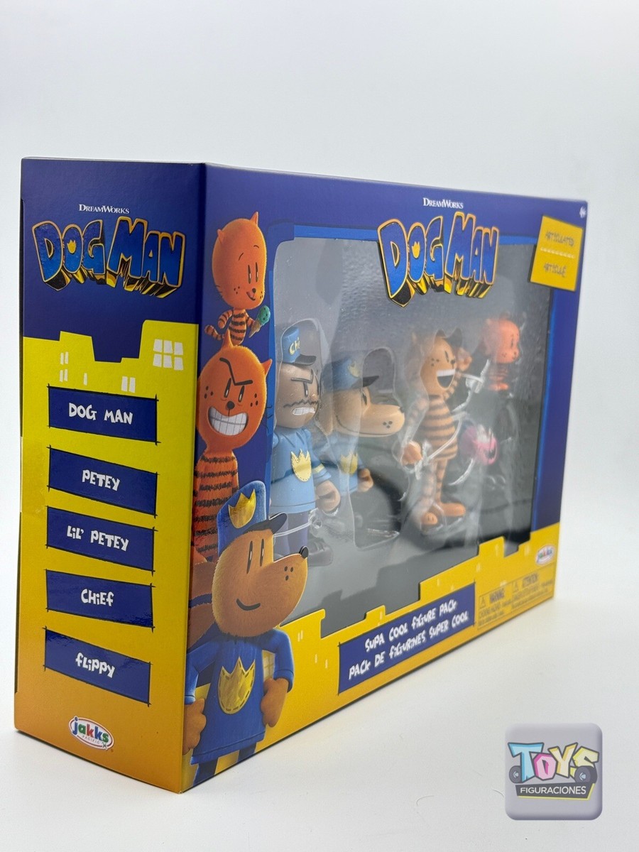 Dog Man Multipack De Figuras Articuladas De 6 Cm – Incluye 5 Personajes: Dog Man, Cat Kid, Petey, Lightning Dude Y Commander Cupcake, A Partir De 4 Años