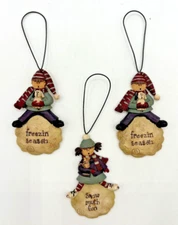 Blossom Bucket Suzi Skoglund Kids On Snowball Christmas Ornaments Set of 3 Resin