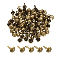 100pcs 10x15mm Mini Brads Round Paper Fasteners for Art Crafting, Bronze Tone