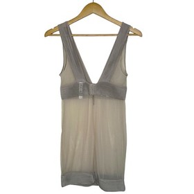 La Perla Silk Mesh Lingerie Slip Size S V-Neck Sheer Beige Sexy Intimate Boudoir