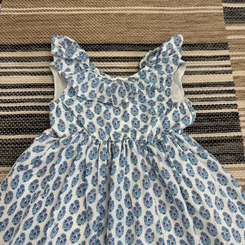 Tea Collection Girls Ruffle Hi Lo Dress Sleeveless Ruffled V Neck Blue Size 5 - Picture 2 of 12
