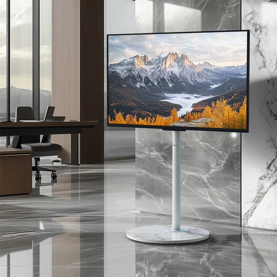 TV Ständer drehbar Standfuß für 40-75" höhenverstellbar Fernsehständer Rollen - Bild 2 von 4