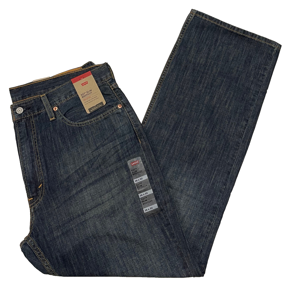 Levi's 527 Slim Bootcut Mens Jeans 36X32 #270239 Blue W36L32 Levis