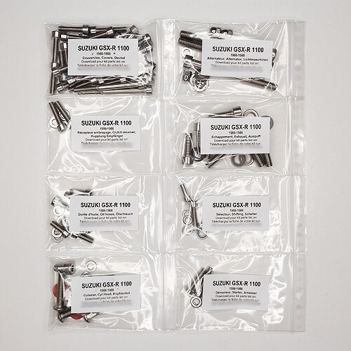Kit vis allen inox moteur pour Suzuki GSX-R 1100 1986-1988