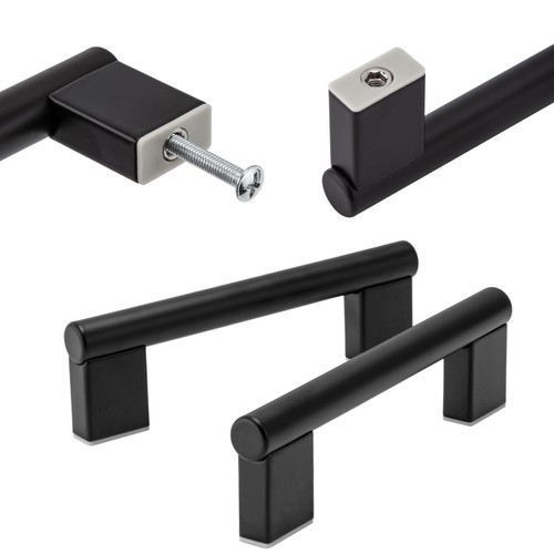 Black Kitchen Cupboard Drawer Cabinet Door Handle Stainless Steel Bar Handles - Picture 5 of 18