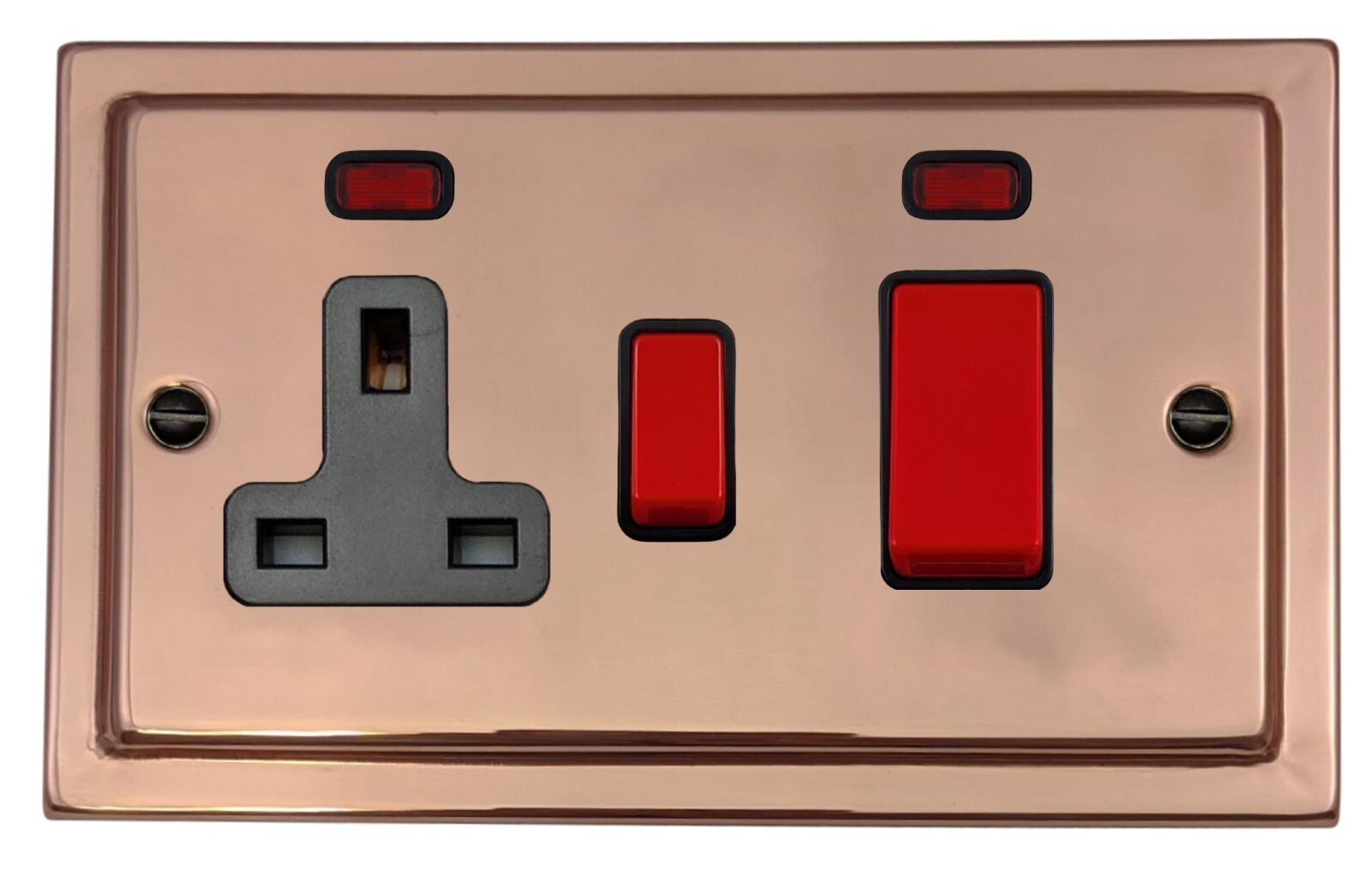 G&H TBC29B Trimline Bright Copper 45 Amp DP Cooker Switch & 13A Switched Socket