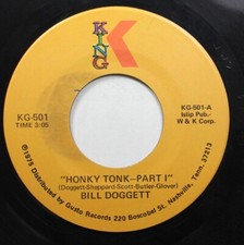 Soul 45 Bill Doggett - Honky Tonk Part I / Honky Tonk Part Ii On King/ Gusto Rec